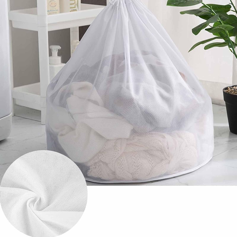 1 Pcs Drawstring Mesh Laundry Bag Durable Fine Mesh Washing