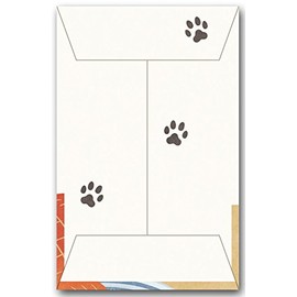 Cute Japanese Pattern Pochi Bag, Sea Bream and Cat, Celebration Bag, Pack of 5