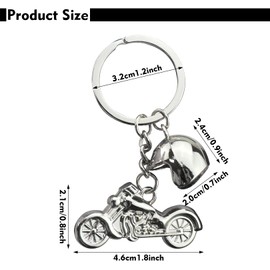 SHENLONG 1PCS 3D Metal Keyring Motorcycle Helmet Key Rings Motor Keychain Metal Key Chain,3D Metal Motor Bike Super Bike Scooter Keyring Gift,Metal Motor Bike Gift for Men and Women(SILVER)