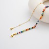 Hclian 2 PCS Natural Stone Beaded Anklets for Women Stainless