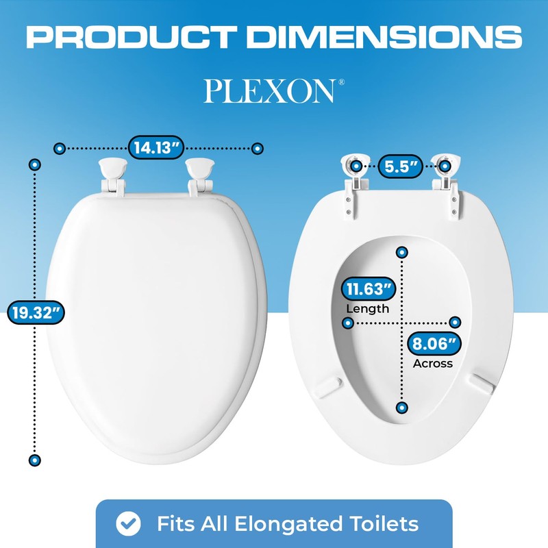 Plexon Soft Cushioned Toilet Seat, Easy To Clean & Change
