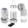 Camping Lantern with Fan, Flashlight Lantern Collapsible-USB Rechargeable, Solar &