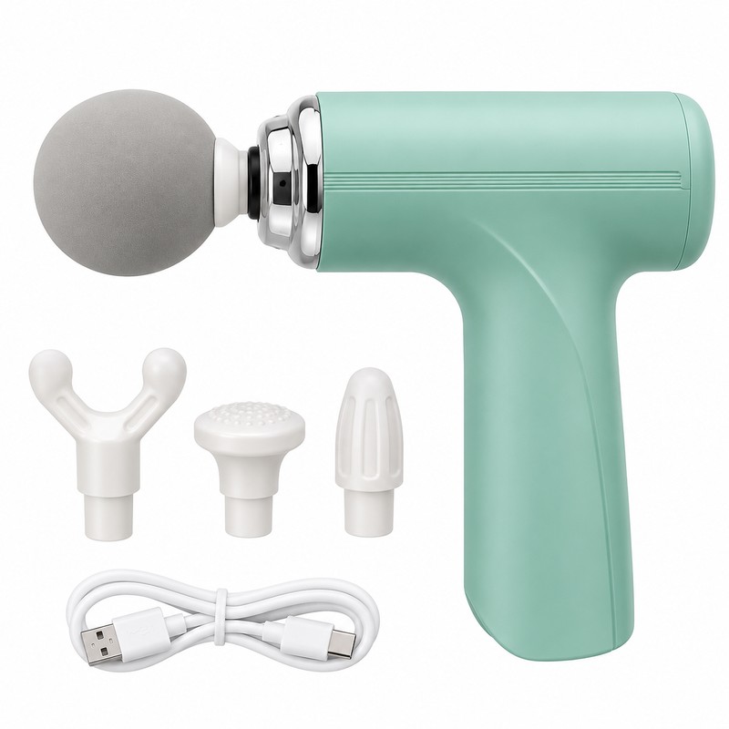 Portable Massage Gun for Full Body Use – 4 Interchangeable
