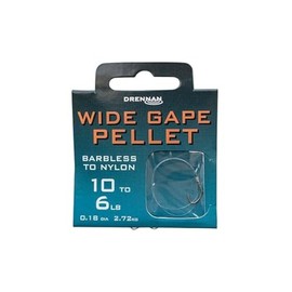 Drennan Wide Gape Pellet Hooks To Nylon 14 To 4lb Qty 8 Barbless