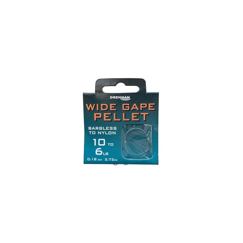 Drennan Wide Gape Pellet Hooks To Nylon 14 To 4lb