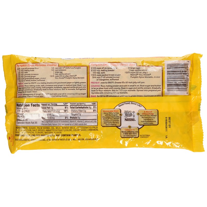 Nestle, Toll House Morsels, Pumpkin Spice, 10oz Bag (Pack of