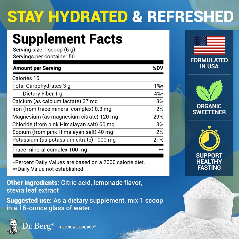 Dr. Berg Zero Sugar Hydration Keto Electrolyte Powder - Enhanced