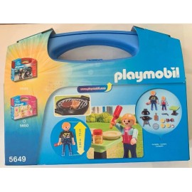 Playmobil Family Fun Backyard Barbeque Carrying Case 5649 Brand New