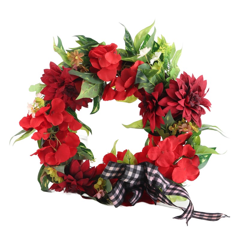 Artificial Garland Red Geranium Garland Spring Summer Front Door Wall