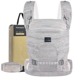 Bebamour Baby Carrier, Baby Carrier, 3-Way Ergonomics, Forward Facing Hugging, Face-to-face Hugging, Piggy, Reduces Strain (Gray)