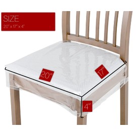 Ridgesun 4 Pack Plastic Dining Chair seat Covers/slipcovers with Adjustable Belt Strap (20‘’ W x 17‘’D x 4‘’H)