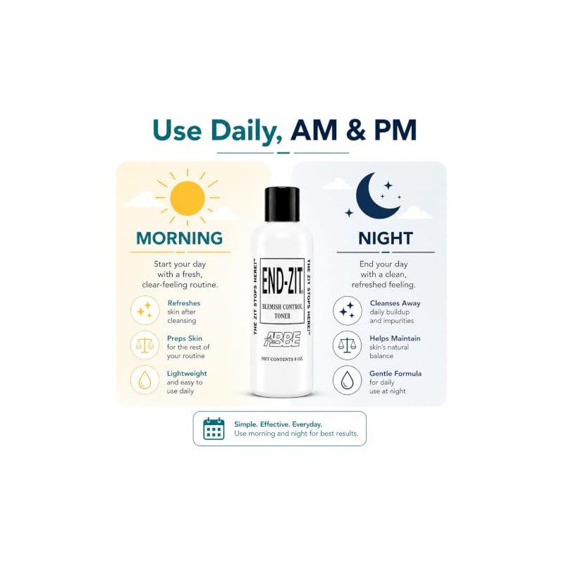 End-zit Blemish Control Toner For Treatment Of Acne, 8-ounce