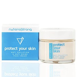 Rundum anti-aging und anti-urban-stress-schutz Tagescreme | 5-in-1: Anti-Pollution, Feuchtigkeits- und Anti-Aging mit starkem Blaulichtfilter und UV-Schutz | 50ml | Made in Germany by Nation of Strong