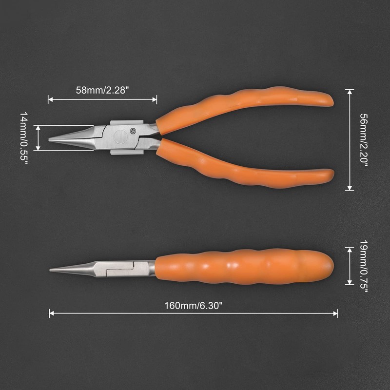 LEONTOOL 6" Chain Nose Stainless Steel Pliers - Eyeglasses Repair