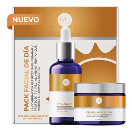☀️🍊 Mist Jewel Day Facial Pack – Vitamin C + Hyaluronic Acid Serum 30ml & Protective Day Cream SPF 30 with Ferulic Acid & Vitamin C 50g – Brighten, Hydrate & Defend 🌿🧴