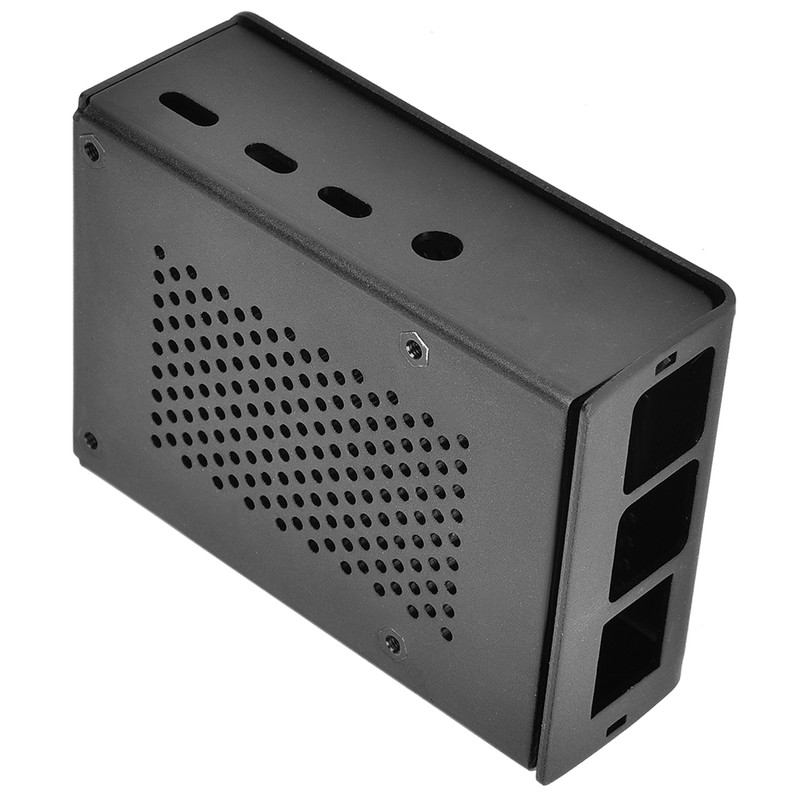 For Raspberry Pi 4 Model B Black Aluminum Case Box