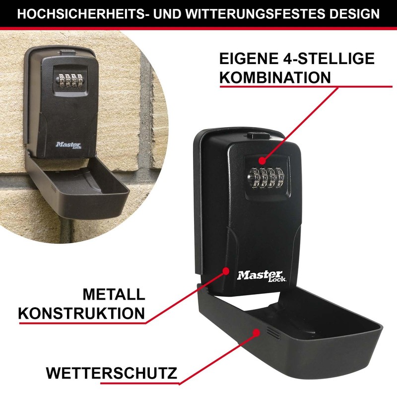 MASTER LOCK 5430EURD Wall Mounted Key Cabinet with Removable Cover