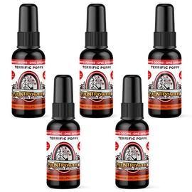 BluntPower (Terrific Poppy, 5 Pack) Concentrated Odor Eliminator and Diffuser Oil - Room Deodorizer, Odor Eliminator, and Smoke Eliminator Spray - Premium Oil Based Air Freshener & Odor Eliminator Spray