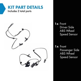 TRQ Front ABS Wheel Speed Sensor Set Compatible with 2010-2012 Lexus HS250h 2016 Scion iM 2011-2016 tC 2008-2015 xB 2012-2017 Toyota Prius V