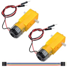 JYUDAUFU 2 Pcs TT Motor Kit DC 3-12V 1A Dual Shaft 200RPM Ratio 1:48 EMC Electric Gear Motor with Wire for Arduino/Smart Car with Jumper Cable, Wheel, L298N Motor Drive Controller Board