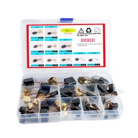RICHERI 40Pcs Electric Motor Carbon Brushes 10 Different Sizes for Replacement Repair Power Tool Part