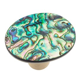 Rockcloud Oval Colorful Abalone Shell Drawer Knobs with Copper Base Handmade Pulls Handle for Cabinet Wardrode Furniture Decorative Knob, Pack of 2