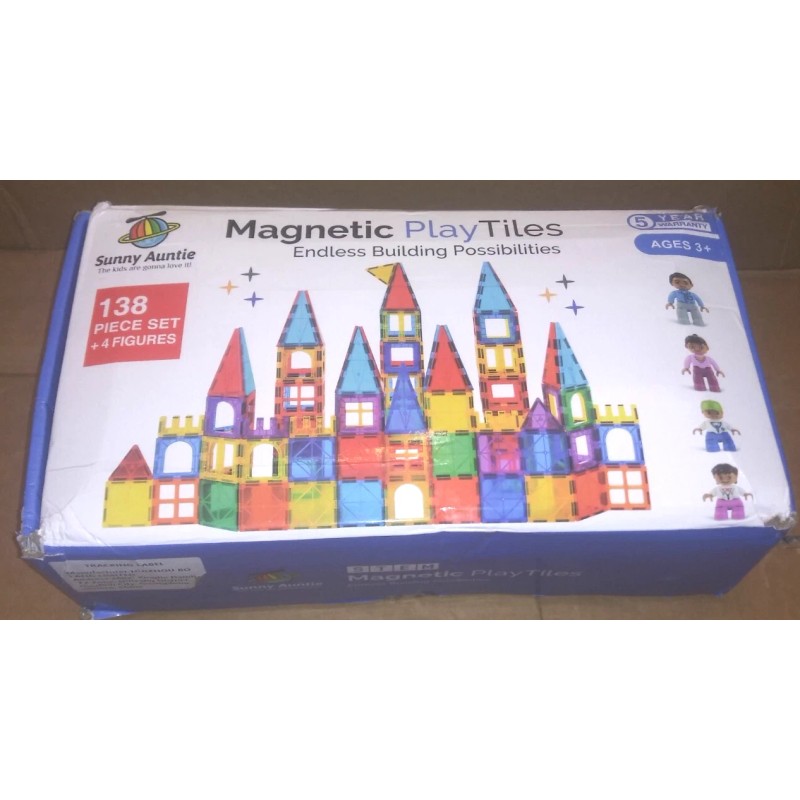 Sunny Auntie STEM Magnetic Tiles Building Set – 138 PCS