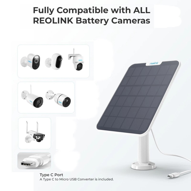 Reolink 6W Solar Panel White Non-Stop Power Supply for Reolink