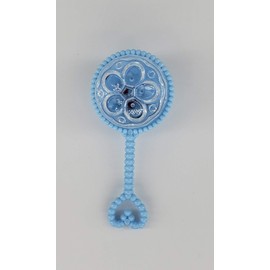 12X Baby Shower Favors Party Decoration It's a Girl & It's a Boy Mini Rattles (Blue Mini Rattle)