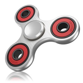 VOFOLEN Hand Spinner Finger Spinner Stress Relief, Spinner, Spinner, 4-6 Minutes, Cool, Stainless Steel Bearings, Super Durable, Swirling Toy, Killing Time, Stress Relief, Perfect for Fidgeting, Anxiety, Focusing, ADHD, Autism, Funny, Adults, Kids, Gift, Silver