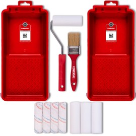 COMENSAL® Paint Set 8 Pieces - Paint Roller - Paint Tray - Renovation Set - Brush - Foam - Paint Roller - Painting Supplies - Made in EU