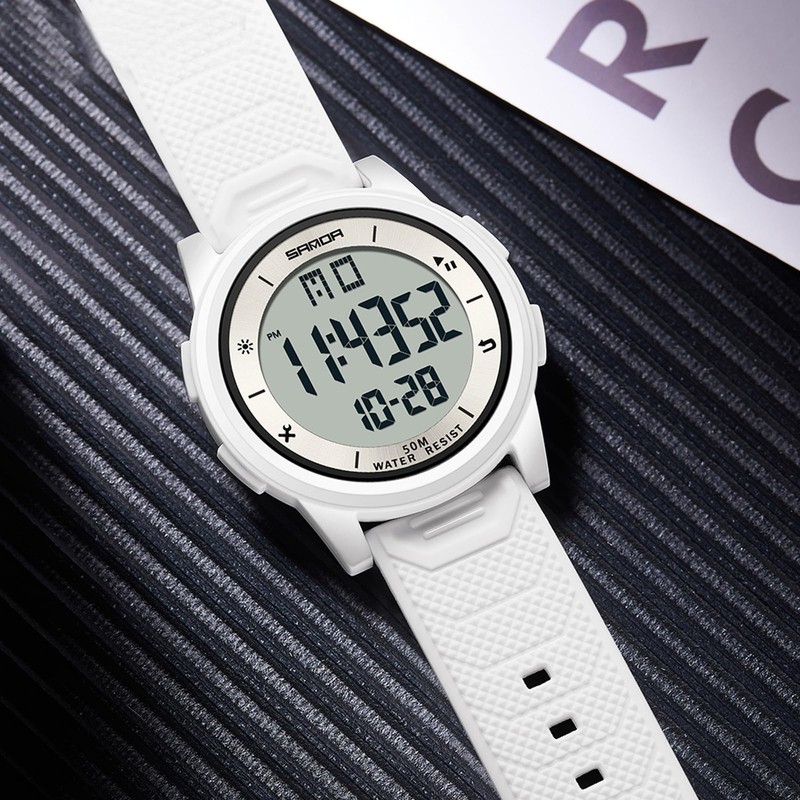 Timever Digital Watch Men's Thin Lightweight Comfortable Waterproof Wristwatch, LED