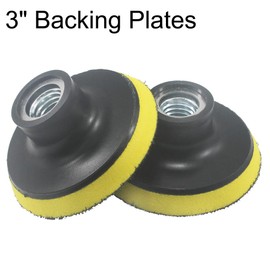 JUNLIXN 3 Inch Backing Plates Buffing Pads Holder 5/8-11 Thread Hook & Loop Backer with 1/4'' Connecting Rod Hex Shank for Polishing Tools, Sander (Pack of 4)