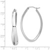 Sterling Silver Rh-Plated Polished/Textured Twisted Hoop Earrings (37 X 26)