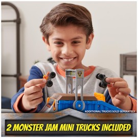 Monster Jam Mini Freestyle Flip Arena Toy Set with 2 Trucks for Kids 3+