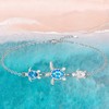 Turtle Anklet Ankle Bracelets for Women Sterling Silver Blue Opal