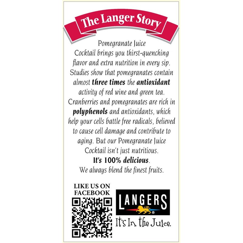 Langers Juice Cocktail, Pomegranate, 64 Fl Oz (Pack of 8)