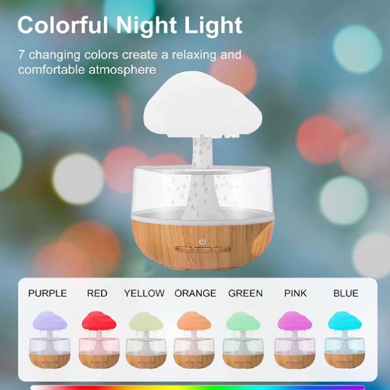 Rain Cloud Humidifier Water Drip Cute Essential Oil Diffuser with