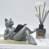 SMRTHMRT Creative and Abstract Animals Statues,Smart & Cute Reading Cat
