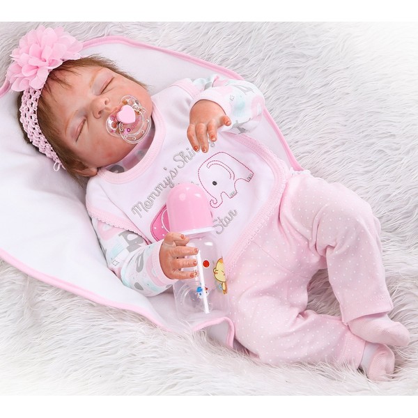 Reborn Baby Doll Clothes Baby Girl Doll Clothing Outfit Accessories 4 Pices Sets for 20- 23 Inches