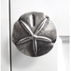 Sand Dollar Drawer Knob, Beach Cabinet Pull, Solid Metal, Silver