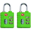 South Main Hardware TSA-Accepted Resettable Luggage Lock, Green, 2-Pack