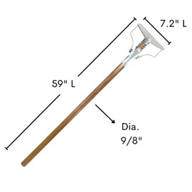 ILOT 59" Mop Spring Commercial Grade Mop Handle Pack of 2 Industrial Strength Wooden Handle Wet Mops for Floor Cleaning Heavy Duty (Mop Heads Not Included)