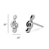 Boma Jewelry Sterling Silver Treble Clef Music Stud Earrings