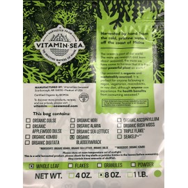 VITAMINSEA Organic Atlantic Bladderwrack Seaweed (Whole Leaf, 8 OZ)