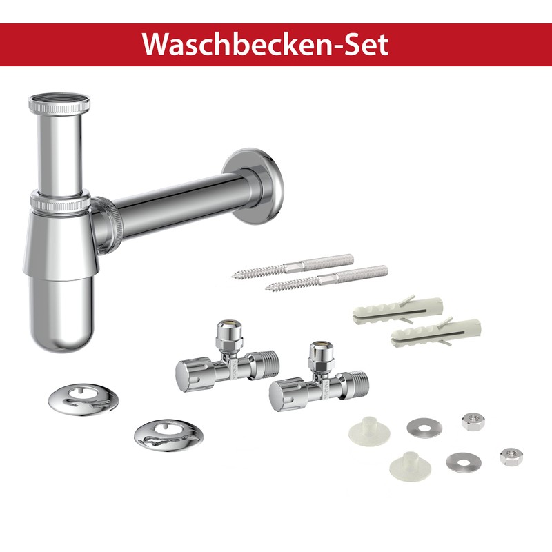 Kirchhoff Sink Trap, Including Angle Valve, ½ Inch Drain Fitting