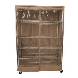 Formosa Covers Storage Shelving Unit Cover, Khaki Color with one Side See Through Panel in 4 Sizes (Cover Only) for Home, Storage, Organization, Work, Medical and More! (48" Wx24 Dx72 H)