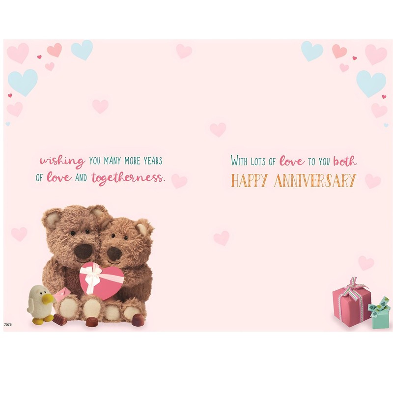 Mum and Dad Anniversary Card - Barley Bear Teddies and