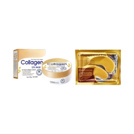 Parches de Colágeno para Ojos, Mascarilla Antiedad, Antiarrugas y Ojeras, 30 Pares Para Ojeras + 1 Par de Oro Gold 24k Dorado, Para Día y Noche