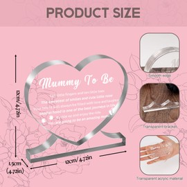 Mum to Be Heart Shaped Acrylic Plaque,Desk Decoration,for Pregnant Women and New Mothers,Pregnant Wives,Pregnant Colleagues